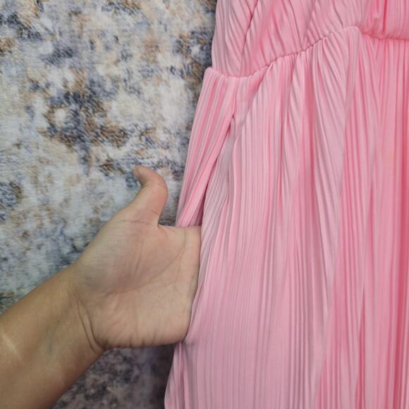 Torrid Dress Womens 1X Pink Pleated Maxi Spaghetti Strap Pockets Gender Reveal - Picture 8 of 11